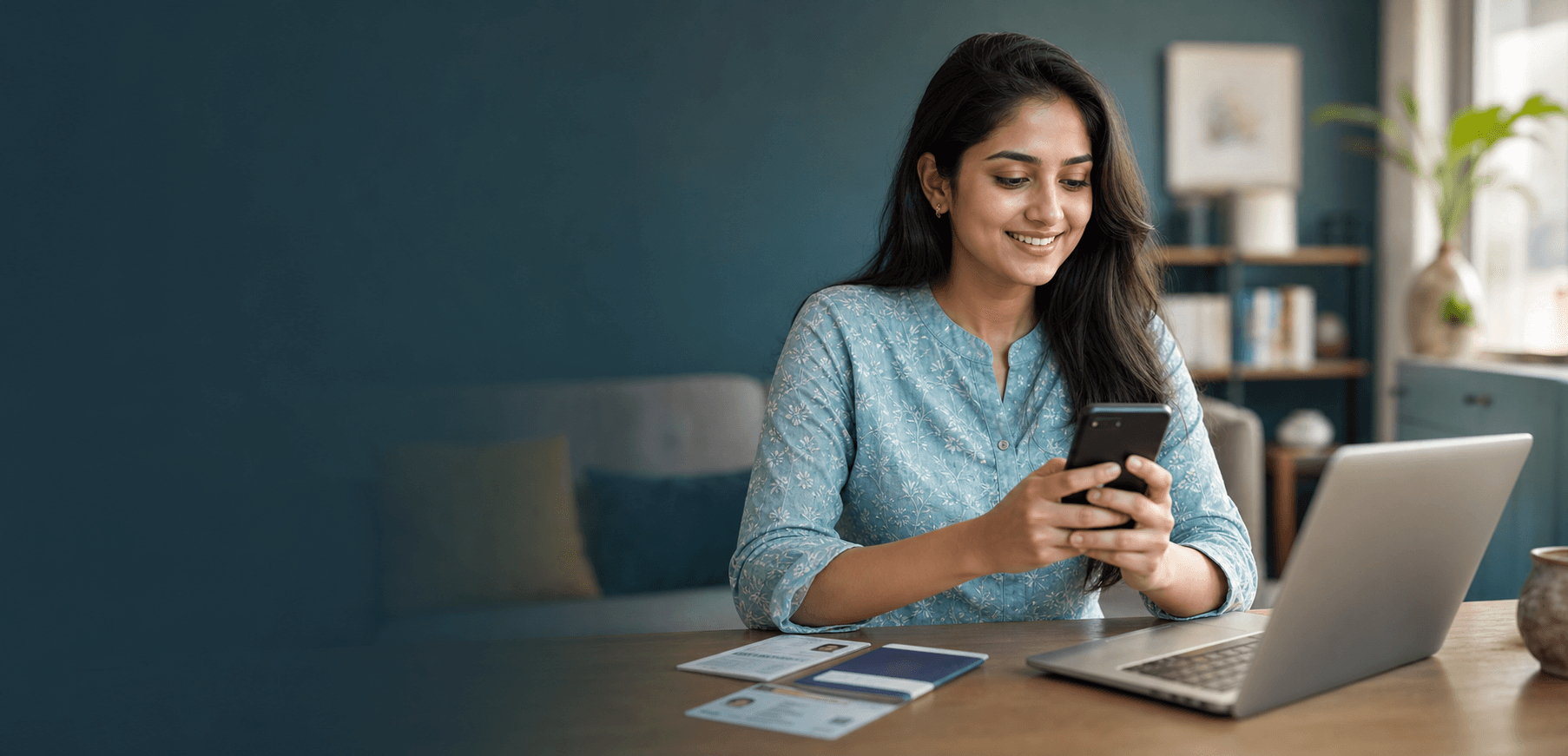 Woman using SaveDost digital instant loan assistance