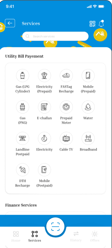 Recharges service screen